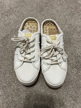 Blowfish White Women’s Canvas Lace-Up Sneakers with Braided Laces